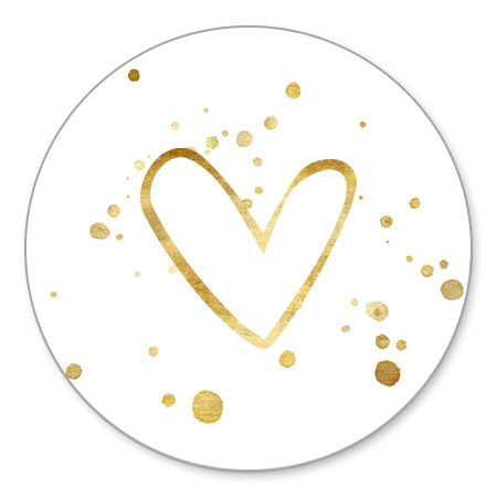 Open gouden hartje en spetters